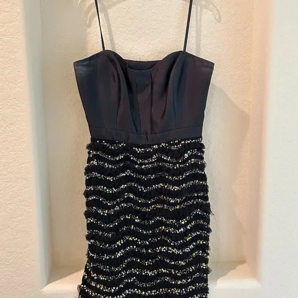 Milly Of New York Dresses | Milly Of New York Black And Gold Sequin Formal Mini Strapless Dress | Color: Black/Gold | Size: 8 | Sjtheriault's Closet Milly Of New York Dresses | Milly Of New York Black And Gold Sequin Formal Mini Strapless Dress | Color: Black/Gold | Size: 8 | Sjtheriault's Closet